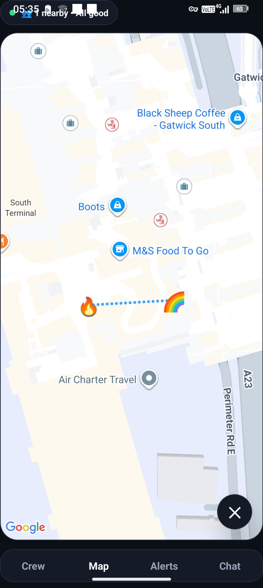 TripperTrack map in a busy place